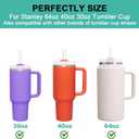 6 x Aillwith 6 PCS Replacement Straws for Stanley Cup 40 oz 30 oz 64 oz Tumbler, Reusable Drinking Straws with Cleaning Brush for Stanley Cup Accessorie, BPA Free, Dishwasher Safe