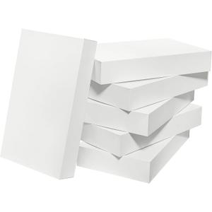 Mefleet 24x14x4 Inches Extra Large Gift Boxes with Lids 6 Pack Deep Coat Clothes Robe Blanket Sweater Box for Christmas Presents, Holidays, Birthday Gift Wrapping White