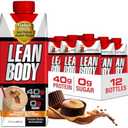 Lean Body Ready-to-Drink Protein Shake, 40g Protein, Whey Blend, 0 Sugar, Gluten Free, 22 Vitamins & Minerals, (Recyclable Carton & Lid - Pack of 12) LABRADA, Chocolate Peanut Butter, Best Before Date 03/13/2026