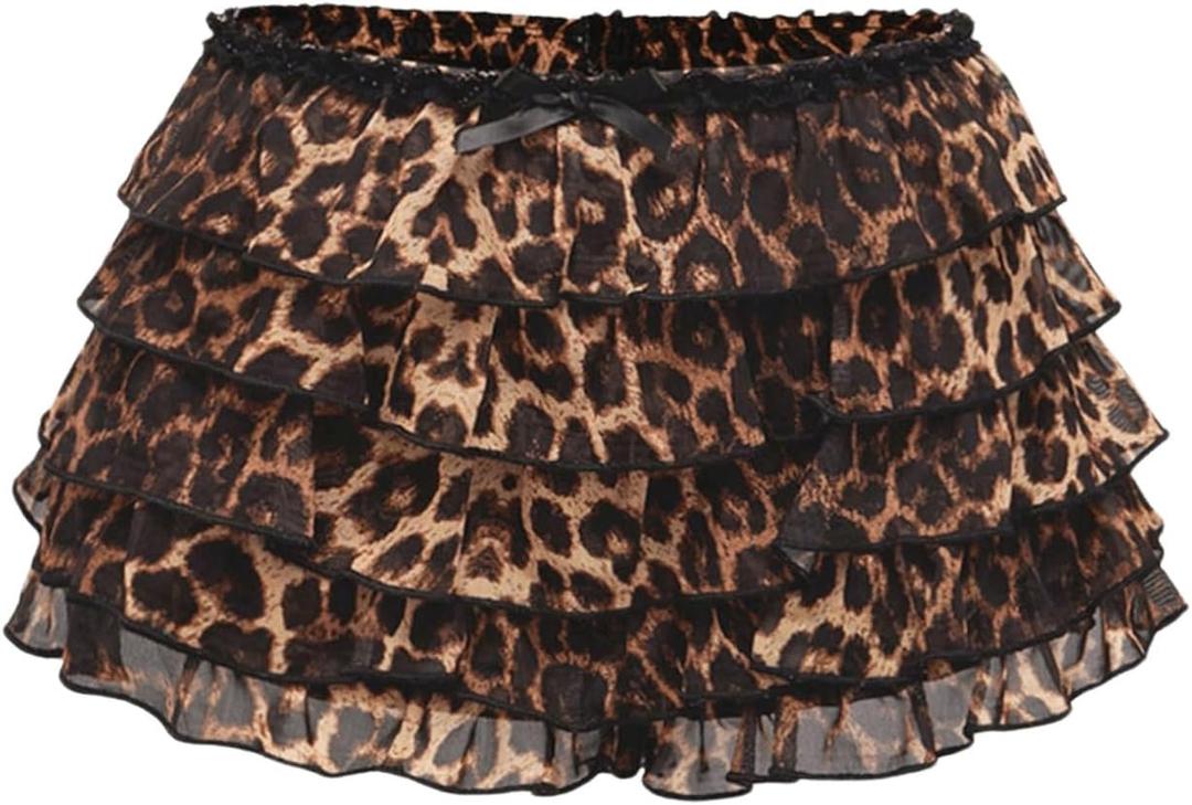 Verdusa Women's Plus Size Y2K Cheetah Print Ruffle Shorts Tiered Layered Low Waist Mesh Mini Shorts (XX-Large Plus, Brown) Verdusa Women's Plus Size Y2K Cheetah Print Ruffle Shorts Tiered Layered Low Waist Mesh Mini Shorts (XX-Large Plus, Brown)