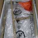 Ladder Shelf 4 Tiers Metal Industrial Bookshelf,White Marble Wood Tall Open Storage Rack and Display Shelves,Wall Mount Wide Book Case for Home Office Bedroom,Small (1 PC 15.7IN)