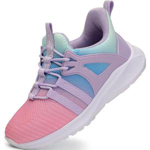 Boys Girls Sneakers for Kids Non-Slip Tennis Shoes Fashion Lightweight Breathable Running Sport Athletic (6 Big Kid, Gradient Pink)