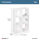 ClosetMaid Cubeicals 6 Cube Storage Shelf Organizer Bookshelf, Stackable, Vertical or Horizontal, Easy Assembly, Wood, White Finish