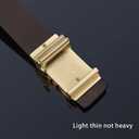 VANNANBA Genuine Leather Belts for men, Fashion Dress Designer Slide Belt for men Automatic Bucklewith Gift Box (Black)