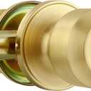Leydebong Classic Gold Passage Door Knob - Satin Brass Interior/Hallway/Closet Door Knob (1 Pack)