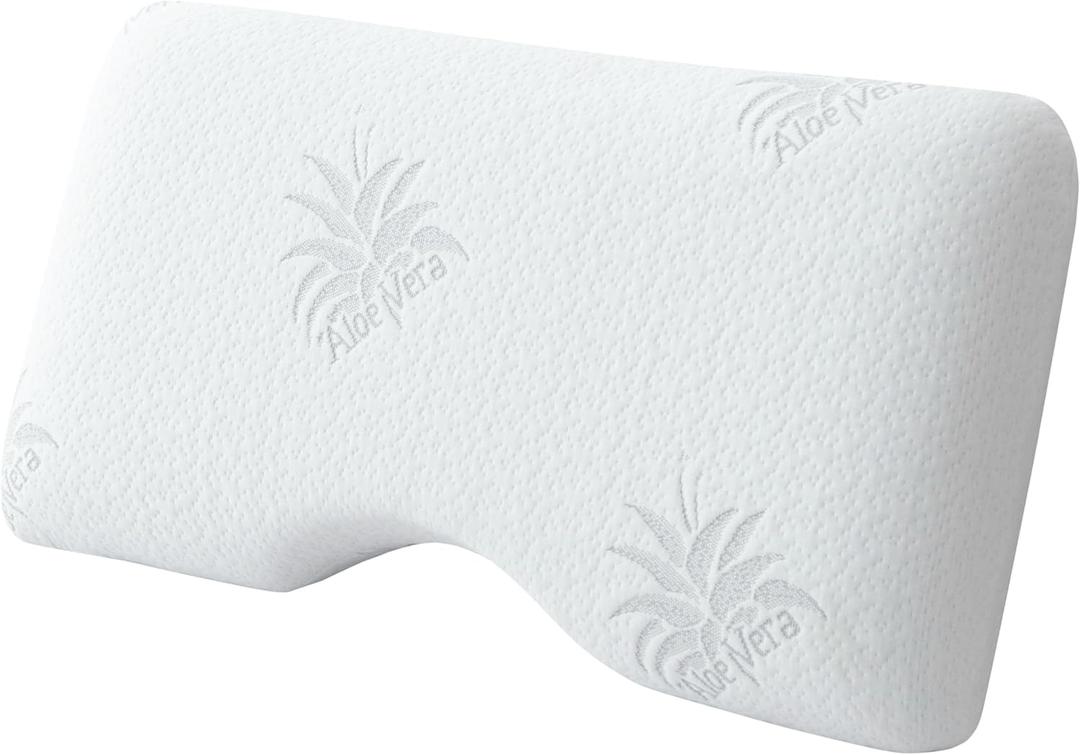 EGOHOME Cervical Neck Pillow, Side Sleeper Pillow for Sleeping, Aloe Vera Infused Memory Foam Pillow for Neck Pain Relief, Ergonomic Neck Support Pillow for Side Back Stomach Sleepers, 30x16 Inches