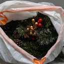 BLOSMON Outdoor Christmas Tree for Porch: 2 Sets 24 Inch Timer Prelit Planter Bushes with 10 Red Cardinals - Remote 60 Lights 8 Modes - Small Pot Urn Filler for Front Door Pathway Yard Decor