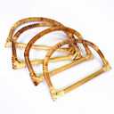 4pcs Purse Handles D Shaped Wood Handbag Handles Ring Replacement for Handcrafted Handbag DIY Bags Accessories (Random Color)