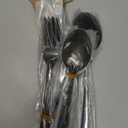 20 Pcs Black Silverware Set, Food-Grade Stainless Steel Flatware Set for 4, Square Cutlery Set, Mirror Polished Tableware Eating Utensils Set for Kitchen, Include Knife Fork Spoon Set,Dishwasher Safe