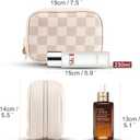 3 x Valentines Day Gifts for Her,Travel Makeup Bag Cosmetic Bag for Women,Small Makeup Organizer Bag,Cute & Waterproof Vegan Leather Makeup Case with Multiple Compartments (BROWN) (MEDIUM)