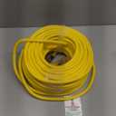 POWGRN 100 ft 12/3 Outdoor Extension Cord Waterproof Heavy Duty with Lighted Indicator End 12 Gauge 3 Prong, Flexible Cold-Resistant Long Power Cord Outside, 15Amp 1875W SJTW Yellow ETL Listed