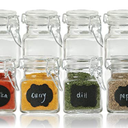 Spice Jar Container Set with Airtight Lids for Canning, Storage Jars Mini Clear, 4 Packs