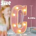 Small Led Marquee Letters, Light Up Letters, 8.58 Inch Led Letter Lights, Battery Powered Lighted Sign for Table, Party, Birthday, Christmas Decor (Pink Glitter, Letter C)