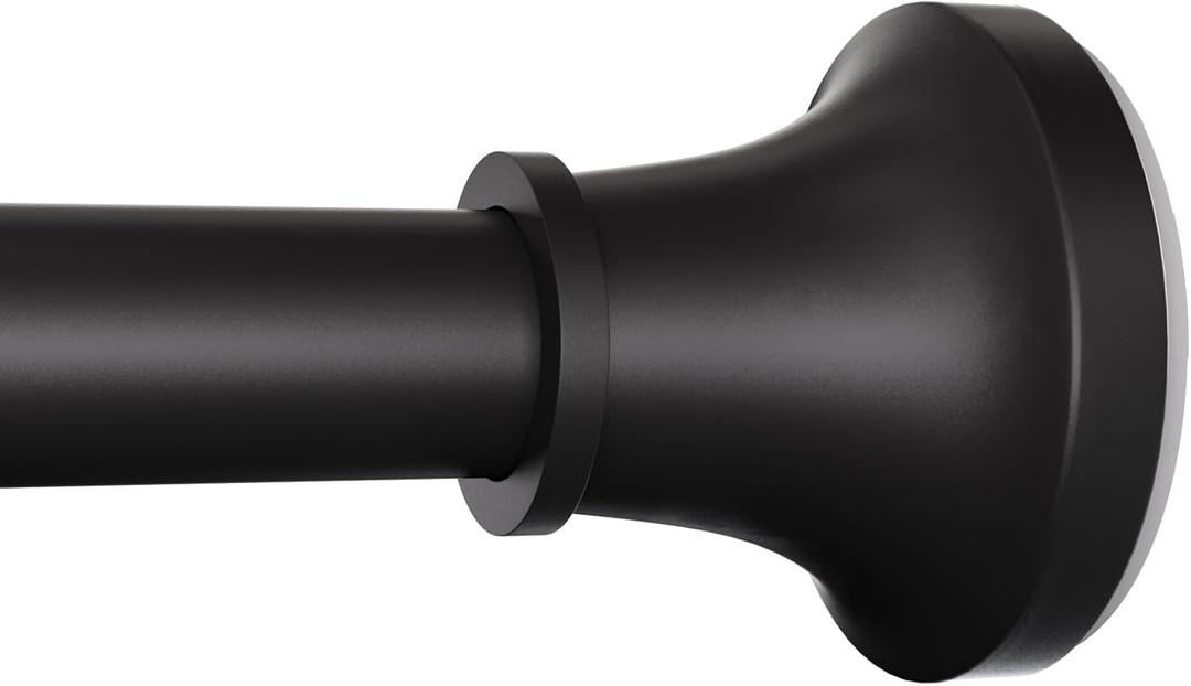 STARLATTA Adjustable Shower Curtain Rod 31-104 Inch, Never Rust Stainless Steel Black Tension Rod, 1" Heavy Duty No-Drill for Bathroom, Kitchen & Closet