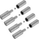 2 PCS Weldable Barrel Hinges 4⅛ x 1" Heavy Duty Steel Weld On Bullet Door Hinges Ball Bearing Detachable Hinge for Swing Door Trailer Ramp Gate Metal Gates (4⅛ x 1⅛"- 2 pcs)