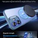 ESR for iPhone 16 Plus Case with Kickstand, Compatible with MagSafe, Magnetic Military-Grade Shockproof Fully Adjustable Flickstand Phone Case, Boost Series, Clear Blue