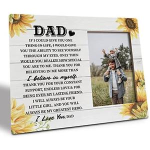2 Pcs Razpah Dad Gift Picture Plaque Décor, Picture Framed Wood Plaque Sign, Ideal Gifts to Say Deep Love to Father, Gifts for Father from Daughter Son, Dad Pictures Frame Gift For Birthday Father's Day