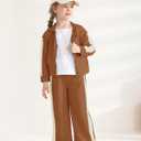 Mioglrie Girls Clothes 4T 5T Fall Winter Girl Outfit Toddler Girl Clothes Size 6 7 8 Sweatshirt Pant Clothing Sets (Autumn Brown)