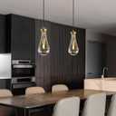 Raindrop Pendant Lights Kitchen Island: 2 Raindrops Crystal Light Fixtures - Gold Brass Teardrop Chandelier Lighting over Dining Table - Modern Glass Tear Drop Ceiling Pendants Light Bulb Not Included, Set of 2