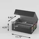 RASOO Trading Card Case 2400+MTG Deck Box 3 Row Viewing Windows Trading Cards Includes 10 Colorful Card Dividers and 3 Flannelette Card Supporters and 3 Magnetic Card Holder