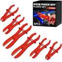 Hose Pinch Off Pliers Set  6Pcs Nylon Clamp Tools for Fuel, Coolant & Brake Lines  Non-Conductive Hose Locking Pliers for Automotive Repairs  Rust-Proof with Secure Lock Buckle & Anti-Slip Handles
