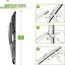 PARRATI Windshield Wipers for Toyota Highlander 2008-2019/Lexus GX460 2021-2023,26"+20" Front and 12" Rear,OEM Replacement Wiper Blades,Quiet & Streak-Free(Set of 3)