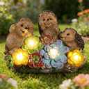3 Hedgehog Solar Garden Statues with Succulent Animal Figurines Resin Hedgehog Decor Outdoor Statues, Ideal Decoration for Lawn Patio Yard, Gifts for Men Women