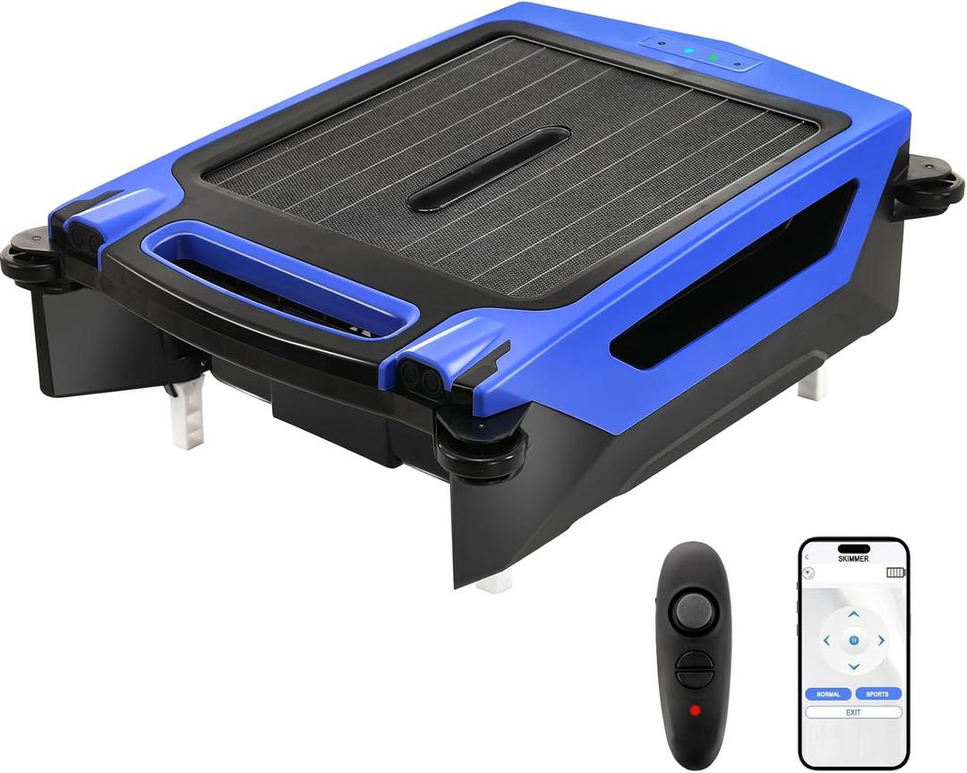Sola Resistant Durable Motors Robotic Pool Cleaners, Automatic Pool Cleaners with Remote and APP Control, Solar Automatic Robot Pool Skimmer,Pool Vacuum for Above Ground Pool (Blue) 