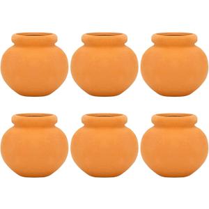 ONEST 6 Pieces Miniature Tiny Clay Pots Mini Flower Pottery Planter for DIY Garden Plants Office Home Decoration