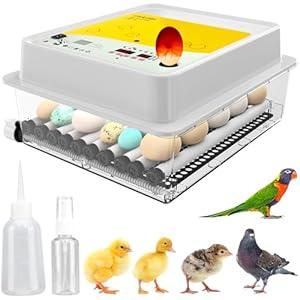 OKKÖBI OBI-36 Incubator for Hatching Eggs – 36 Eggs, Easy to Use, Stable Temperature & Humidity Control with Eggloo Insulation - Yellow