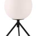 Modern Globe Table Lamp Milk White Glass Table Lamp Small Bedside Lamp Nightstand Lamp with Black Tripod Base Minimalist Ball Reading Desk Lamp for Bedrooom Living Room Office Study Room