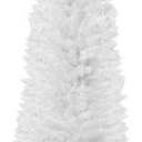 HOMCOM 7' Artificial Pencil Christmas Tree, Slim Xmas Tree with 499 Realistic Branch Tips and Plastic Stand, White