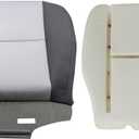 GXARTS 2PCS Driver Side Bottom Replacement Cloth Ebony & Titanium Seat Cover & Foam Cushion Compatible with GMC Sierra 1500 2500 3500 with Chevy 2007 2008 2009 2010 2011 2012 2013 2014