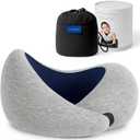 Ostrichpillow Go Neck Pillow, Travel Pillows for Airplanes, Premium Memory Foam Travel Pillow, 360º Ergonomic Design, Asymmetrical Sides, Travel Bag Included, Washable Modal Cover