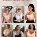 Vertvie Wireless Bras Women Seamless Jelly Supportive Mesh Crossover Bra No Underwire Push Up Full Coverage T-Shirt Bralette Large