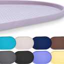 Hubulk 100% Waterproof Silicone Pet Feeding Mat with Raised Edge for Food and Water, Dog Bowl Mats, Cat Bowls Placemat with High Lip Protects Floor for Cats and Dogs (Dove, 16" L x 10" W)