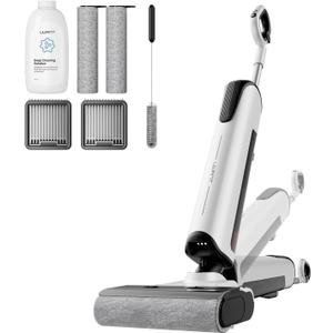 uwant Wet Dry Vacuum Cleaner 180Lay-Flat Push-in Vacuum Mop All in One with 18000Pa Suction Auto Self-Cleaning Anti Odor Stick Dual-Edge Vacuum Cleaner Set of 1 for Hard Floor/Carpet D100
