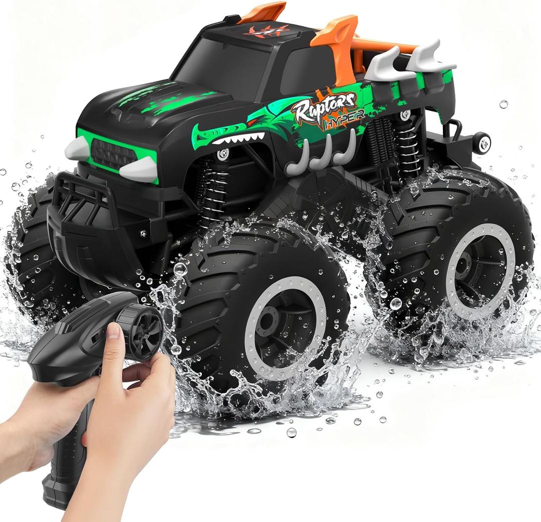 HOMETALL Remote Control Monster Truck Toys - 1:16 Waterproof All Terrain RC Car Fast Remote Control Car with Crashworthy Body, Electric Vehicle Kids Truck Toys for Boys and Girls,Age 6+,Green