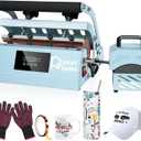 Tumbler and Hat Heat Press Machine, 2-in-1 Combo Machine for Cup and Cap with Gloves and High Temp Heat Resistant Tape for 11oz-30oz Sublimation Tumbler and All Caps, Blue