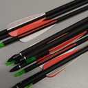 GPP Archery Carbon 30-Inch Targeting/Hunting Arrows Field Points Replaceable Tips for Recuve Bow & Compound Bow (12PK Black)