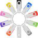 Enfain 10-Pack 8GB USB 2.0 Flash Drives  Colorful Thumb Drives for Photos, Videos, School & Office, 10 Assorted Colors