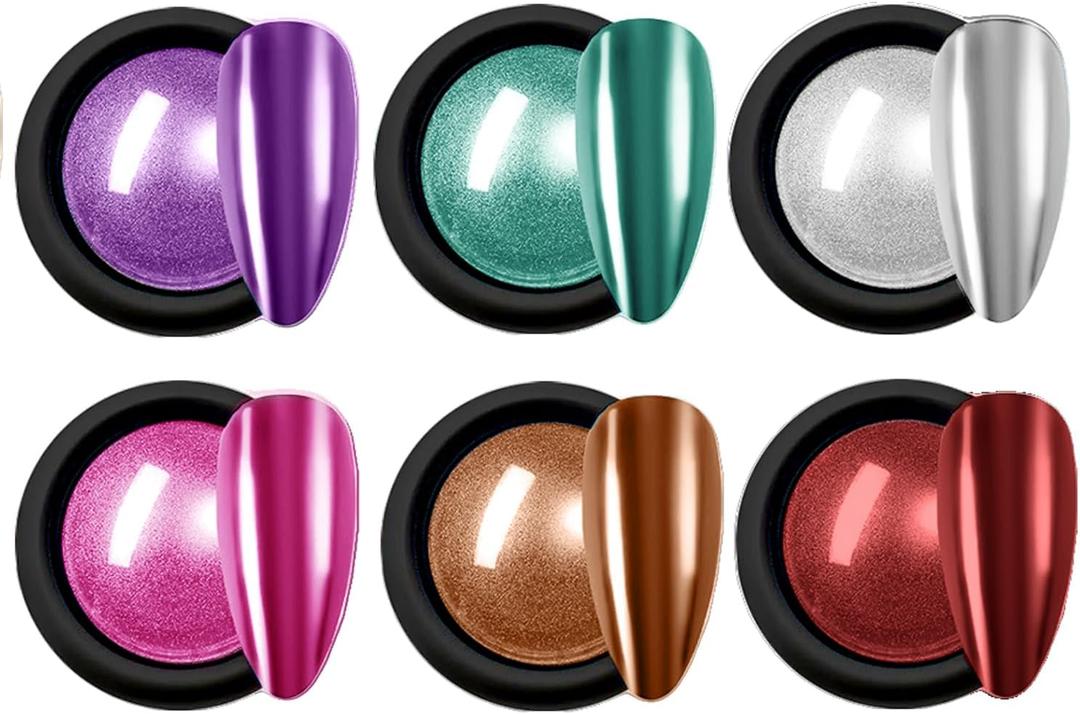 Chrome Nail Powder for Beautiful Mirror Effect Chrome Powder Get the Polish of Your Dreams with Our Nail DIY Enthusiasts Chrome Powder for Nails(SET D)