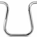 10" Rise 1" Ape Hanger Handlebar Chrome Motorcycle Handlebar Compatible with Sportster XL883 XL1200 Softail Cruiser Bikes Shadow Intruder Vulcan Drag Star Custom (Chrome, 10inch)