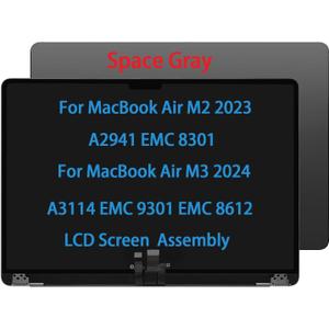 Daplinno 15" Screen Replacement for MacBook Air M3 A3114 EMC 9301 EMC 8612 M2 A2941 EMC 8301 MQKV3LL/A MQKU3LL/A 2024 2023 LCD Screen Display Complete Top Assembly (Space Gray) Daplinno 15" Screen Replacement for MacBook Air M3 A3114 EMC 9301 EMC 8612 M2 A2941 EMC 8301 MQKV3LL/A MQKU3LL/A 2024 2023 LCD Screen Display Complete Top Assembly (Space Gray)