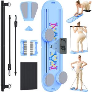 Pilates Board, Newest Multi-Purpose Portable Pilates Reformer Machine for Home, Foldable at Home Pilates Kit, Pilates Board for Home Workout Fitness Exercise, Abs, Pilates Equipment