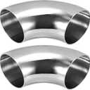 2 Pack 3 Inch 304 Stainless Steel Elbow 90Mandrel Bend Elbow, Thickness 2mm Stainless Steel 90 Degree Exhaust Elbow for Car Modified Exhaust Elbow Pipe, Stair Handrail