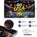 2 x Team USA Soccer Decorations Banner, USA Decorations, American Football Themed Decor, American Soccer Themed Decorative Banner for US Party Decorations, 71 x 43 Inch