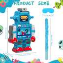 Robot Piata with Red Blue Stick Tassel Eye Mask Double Tassel Piata Set for Birthday Party Robot Theme Party Decoration, 16.1 x 10.2 x 3.2 Inch