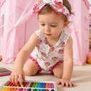 UNICOMIDEA Baby Girl Clothes 0-24 Months Floral Sleeveless Baby Cowgirl Newborn Romper Jumpsuit Outfit Set with Headband (White)