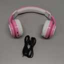 Kids Wireless Bluetooth headphones Volume Limited 85db/110db Stereo Sound Over-Ear Foldable Lightweight Children headphones with Mic SD Card Slot up to 16 hours play time for Boys Girls Adults (Pink)